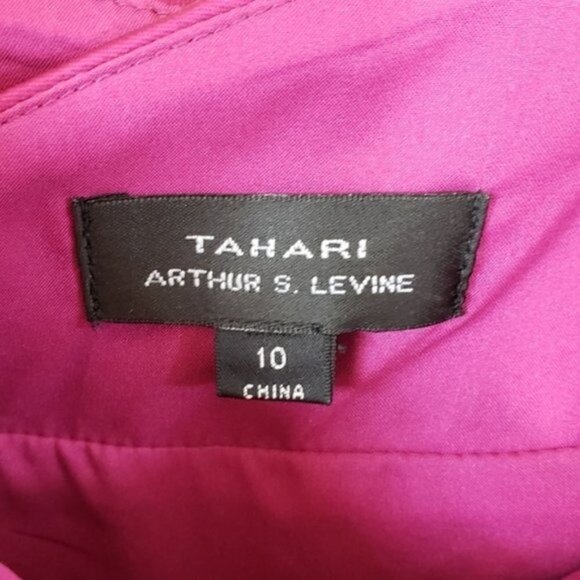 Tahari ASL | Magenta Formal Cocktail Dress Size 10 - Picture 3 of 4